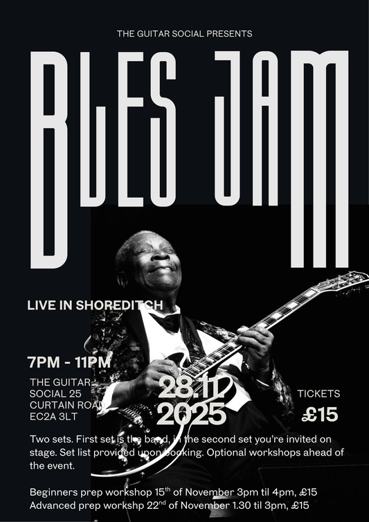 Saturday 22nd of November- Prep blues guitar workshop